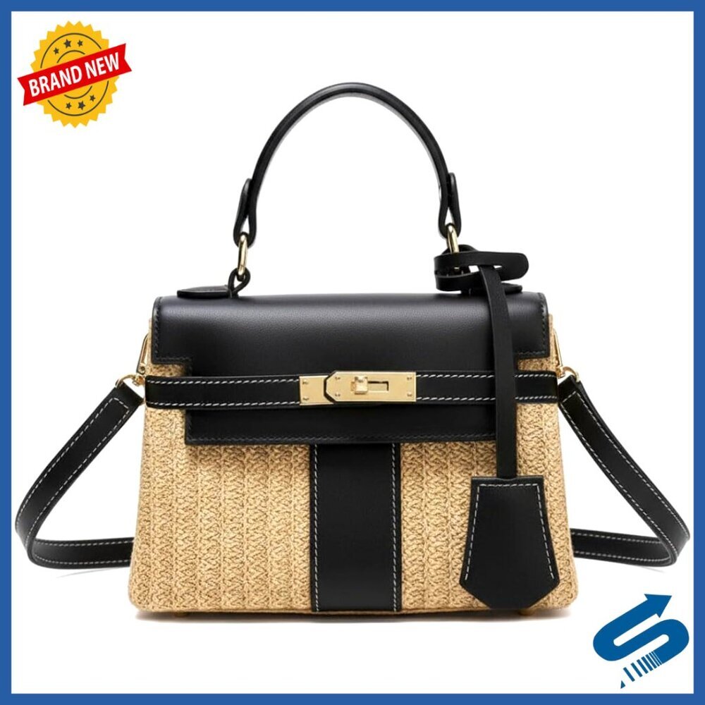 Straw Woven Crossbody Bag Summer Vacation Beach Purse Boho Chic Handbag